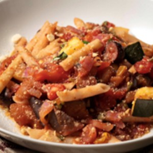 Caponata pasta made for pre-schoolers to eat at nursery