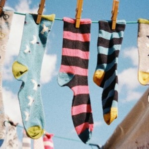 socks on a washing line